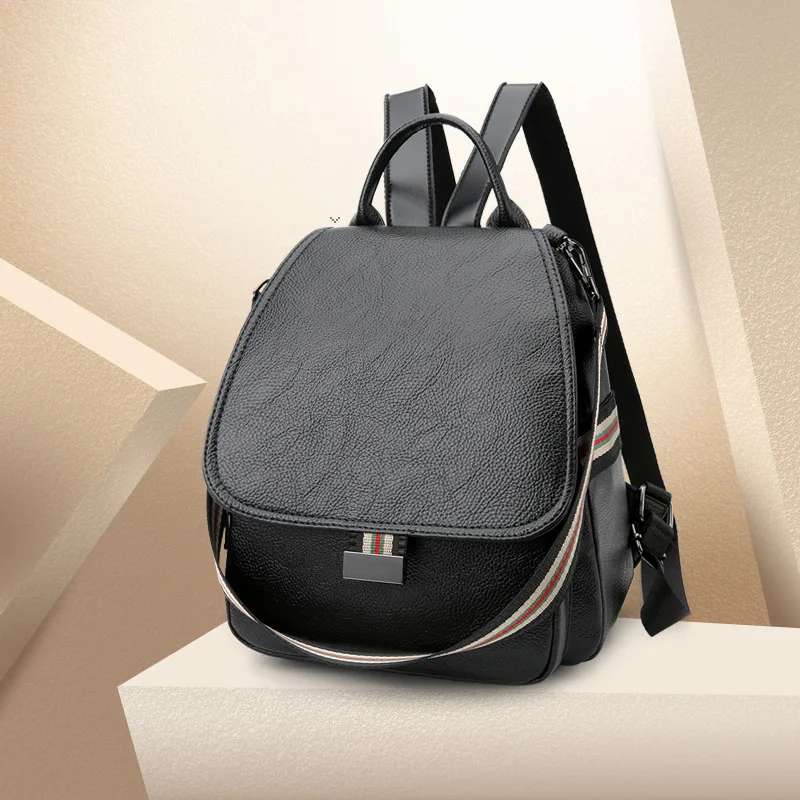 

[10 from the Grant] New Style Contrast Color Edge Multi-functional Fashion Backpack Student Simple Casual School Bag Backpack