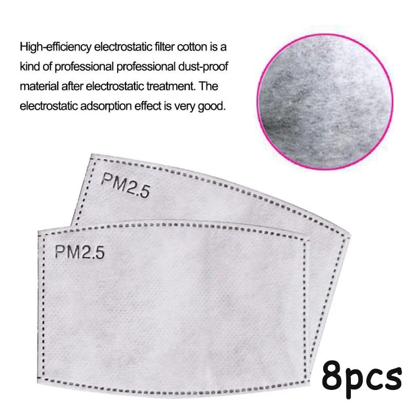 

8pcs PM2-5-Filter-paper-Anti-Haze-mouth-Mask-anti-dust-mask-Filter-paper-Health Kitchen Tissue Holder Hanging Bathroom Paper