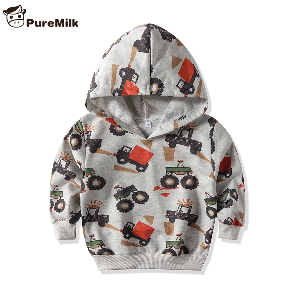 PureMilk/хлопковые толстовки для мальчиков; одежда серого цвета для маленьких мальчиков и мальчиков