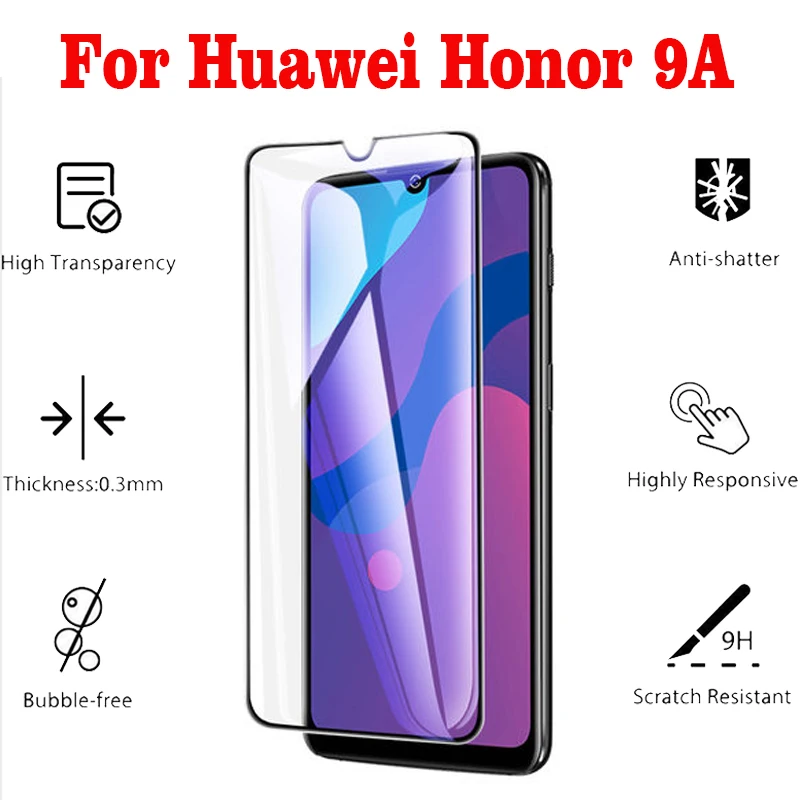 2 шт. закаленное 3D стекло для Huawei Honor 9A полное покрытие экрана Защитная пленка