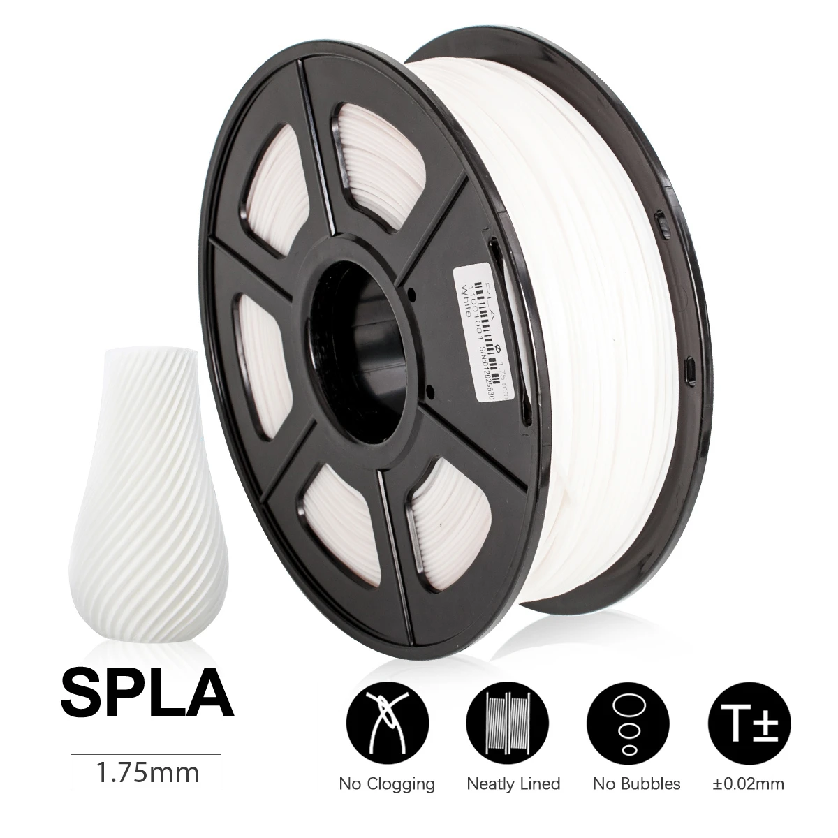 

SPLA Filament White 3DPRINT Filament 3D Printing Materials 1.75mm for 3D printer sublimation professional printer sublimacion