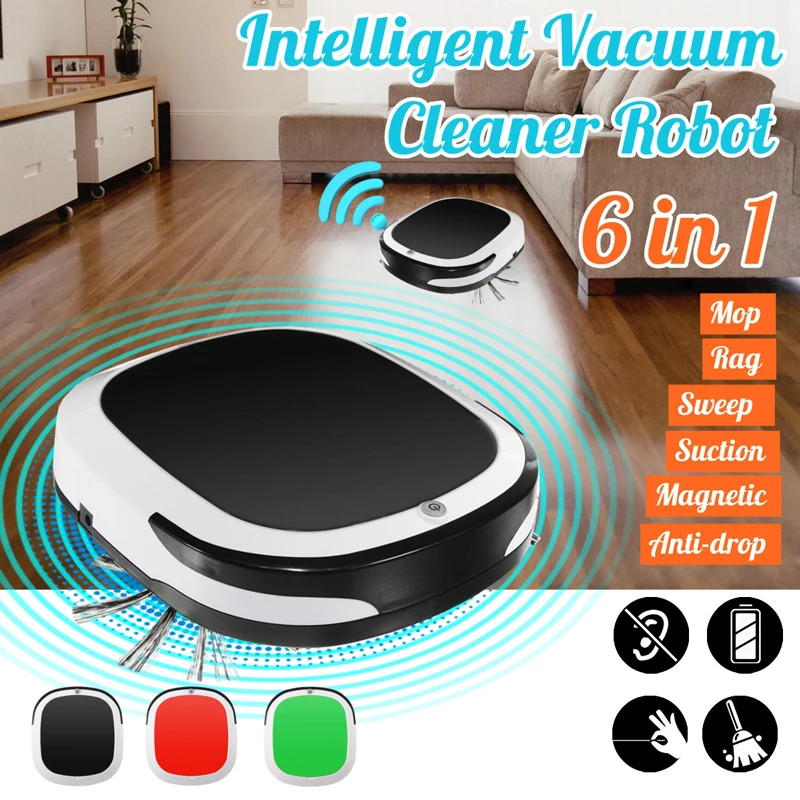 US $77.47 6In1 Intelligent Robot Vacuum Cleaner Multifunctional Sweeping Vacuum Mopping Vacuum Cleaner Household Rechargeable Sweeper