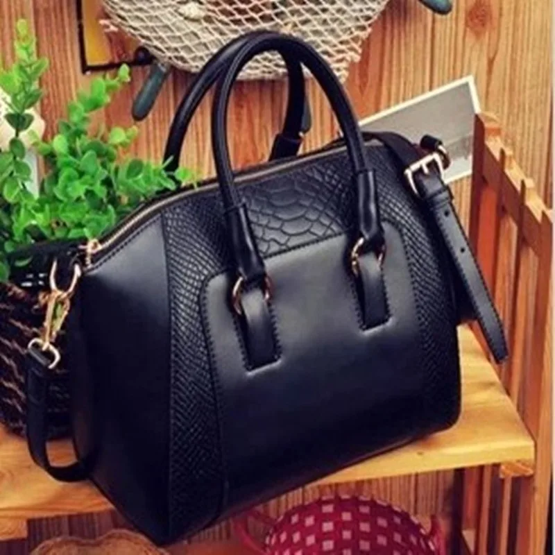 

2020 New Handbag PU Leather Solid Color Crocodile Pattern Trend Handbag Handbag Shoulder Bag New