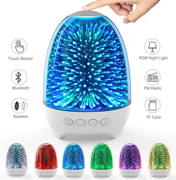 

SWUKO 2 In 1 Night Light Bluetooth Speaker Bedside Lamp Touch Control Multi Colored LED Mood Light Rechargeable Gift Idea