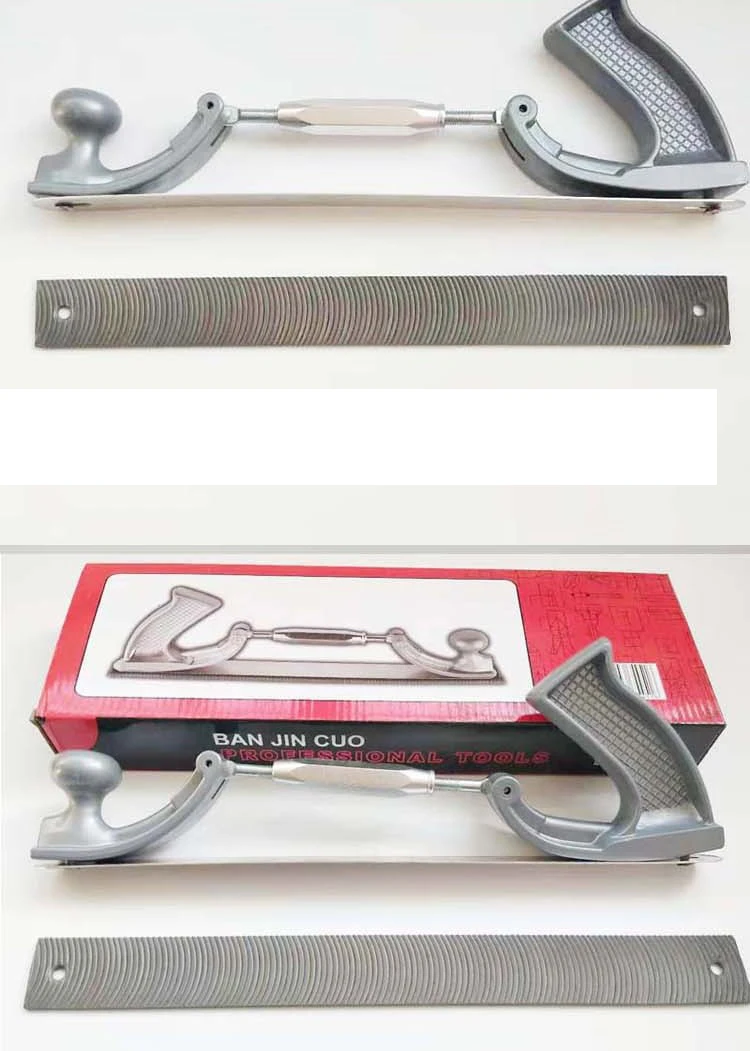 Size Adjustable Frame Milled Tooth Kit Car Body Polisher Files Metal Panel Polishing Curved Tooth Steel File Holder(Medium)