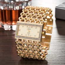  2021 Luxury Women Golden Stainless Steel Bracelet Watch Ladies Fashion Hollow Strap Dress Watch Female Casual Clock Relogio Hot 