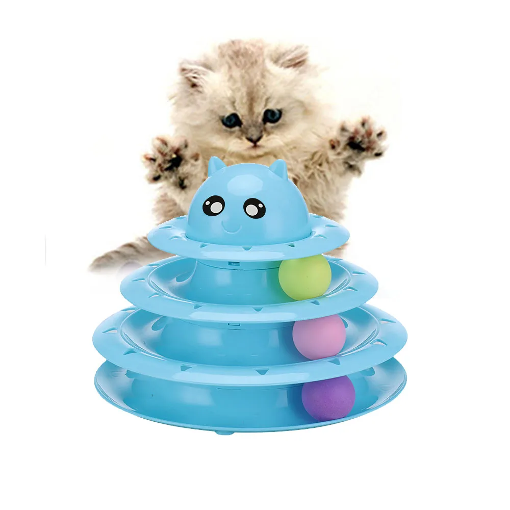 Creative Funny Cat Pet Toy Intelligence Toys Triple Play Disc Cat Toys