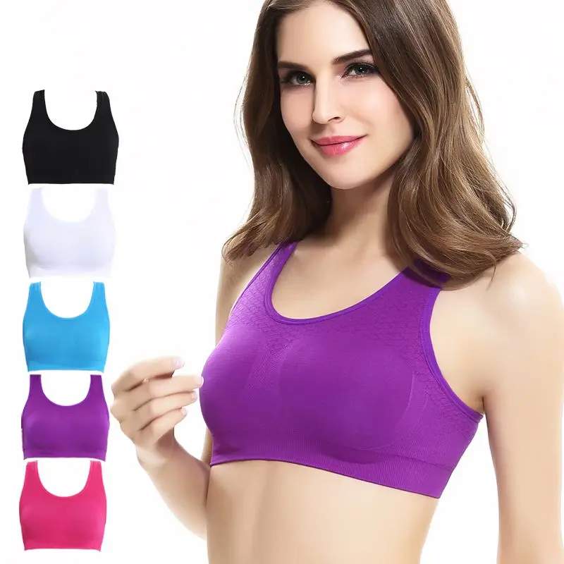 

Running Sports Bra Professional Absorb Sweat Top Women Athletic Gym Fitness Seamless Padded Bra Vest Tanks M L XL 2XL
