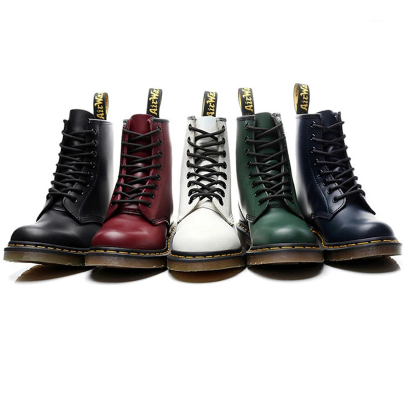 

Women Boots Genuine Leather Ankle Martens Boots for Women Casual Dr. Motorcycle Shoes Warm Fur Winter Couple Shoes Men Work boot