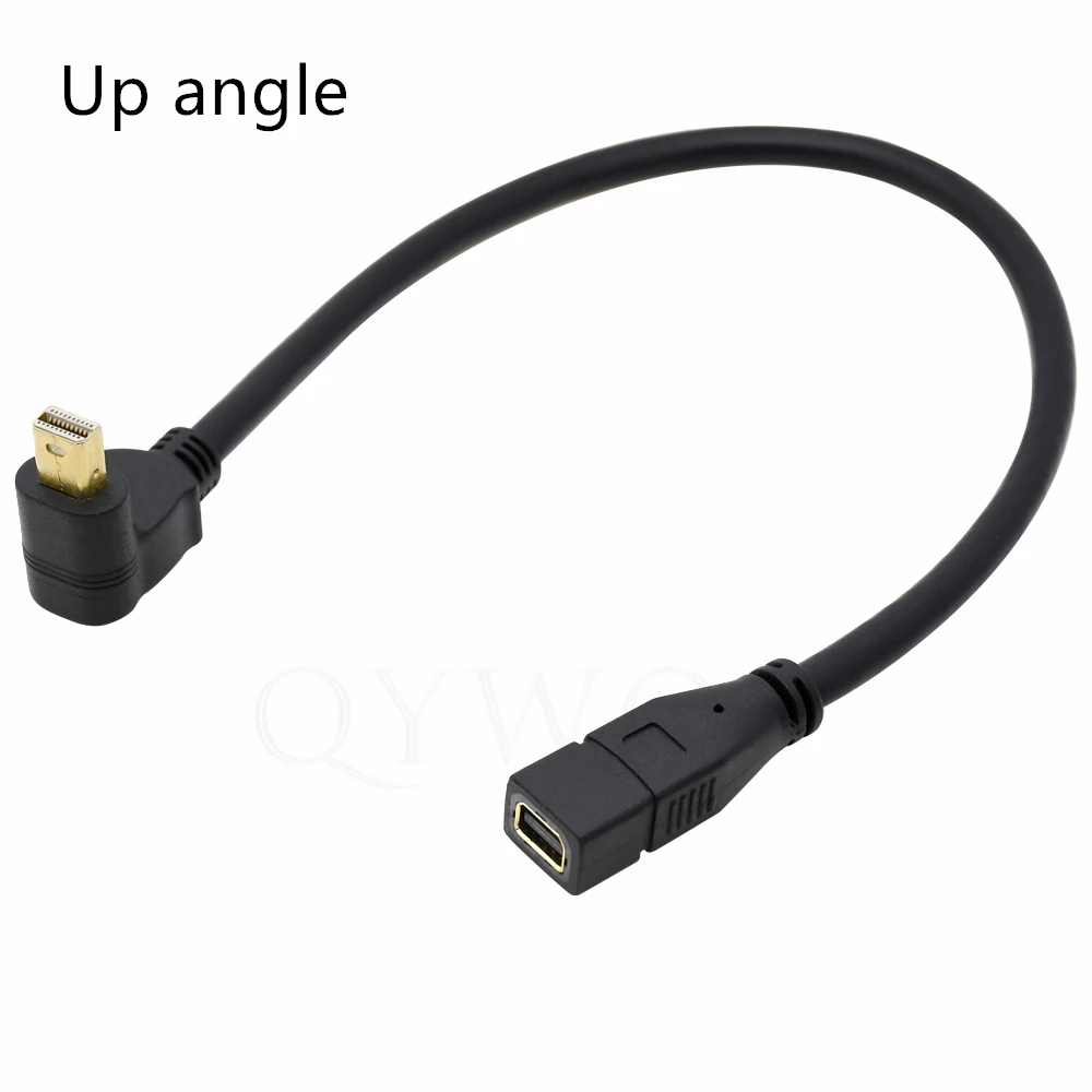 

MINI displayport Mini DP male to female extension cable 0.3m 90 degree angle black color for Macbook laptop
