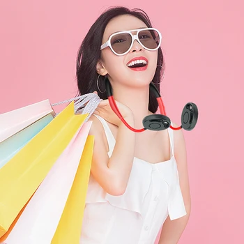 

3 Gears Adjustable Hands-free Hanging Neck Fan Portable Summer Cooler Dual Fan Office Quiet Collapsible Desk Fans