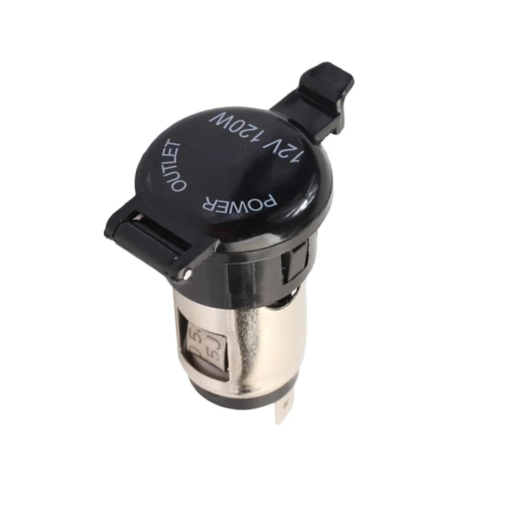 12V Waterproof Marine Motorbike Car  Lighter Socket Power Outlet Black