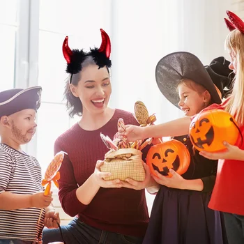 

4pcs Devil Hair Hoop Cosplay Headband Halloween Headband Horn Hair Hoop for Cosplay Masquerade