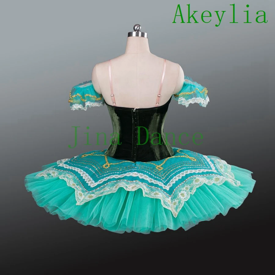 Velvet Green dark professional tutu girls ballet classical pancake tutu ballet costumes for competition adult female