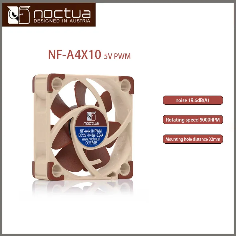 Noctua NF-A4x10 PWM 3pin 4pin 12V 5V Case Fan 40x40x10mm Thin Fan PWM Intelligent Temperature Control Ultra Small Fan