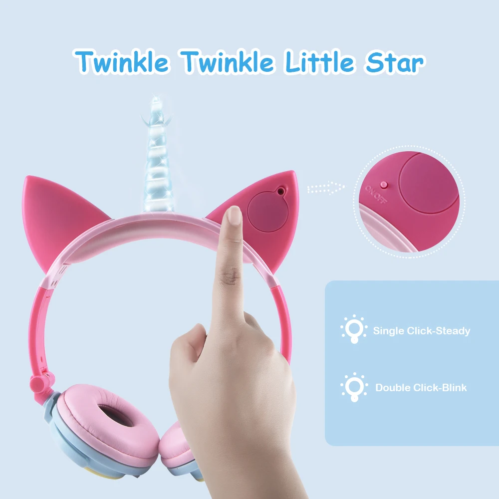 Cute Headphone Unicorns 3 5MM Wired Kids Headphones Earphone Gaming Headset for Adult Children Birthday Gifts