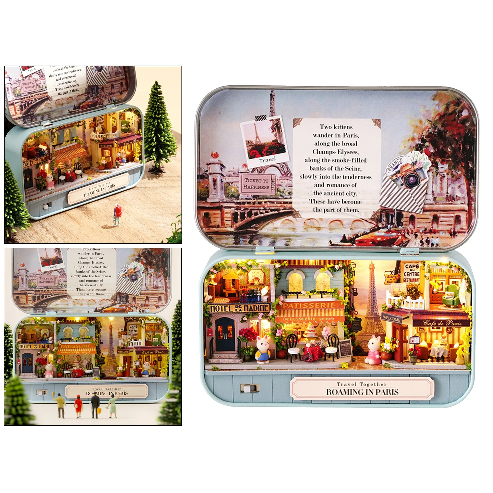 3D DIY Dollhouse Miniature Doll House Kit Box Theatre Kids Toy Gift Home Decor Figurines & Miniatures Assembled Puzzles Toys