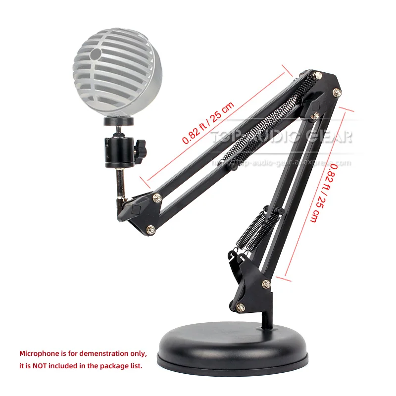 卓上サスペンションブームシザーアームマイクマイクshureのマウントmv5 Mv 5 Usbマイクスタンド取付ブラケットラウンドベースプレート マイクスタンド Aliexpress