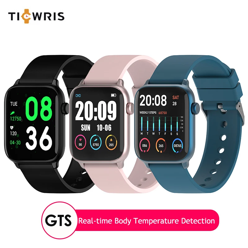 

Ticwris GTS Smart Watch 1.3 inch BT4.0 Real-time Body Temperature Detection IP68 Waterproof Sports Watch Heart rate monitor