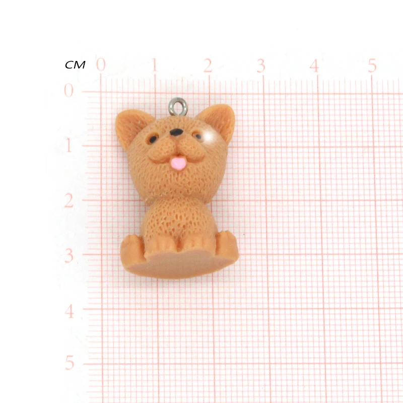 2pcs Super Cute Dog Crafts Resin Keychain Charms Diy Animal Jewelry Accessory Handmade Pet Choker Necklace Pendant Making