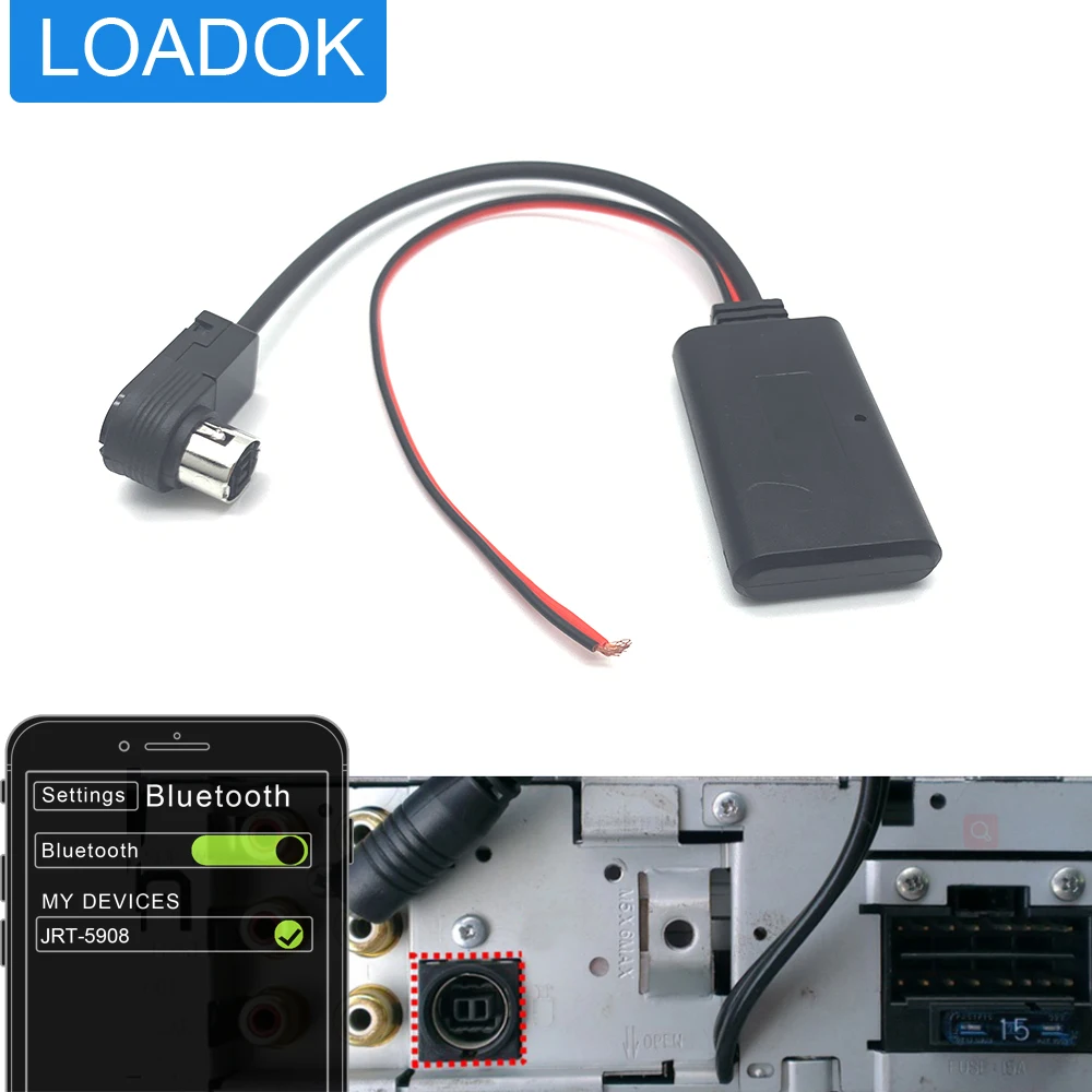 Per Auto Bluetooth 5.0 Modulo Aux Cavo Adattatore Per Jvc Bn-Alpine Kca-121B Ai-Net Unilink Interfaccia Radio Cd Stereo Senza Fili Audio Di Ingresso