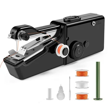

New Portable Mini Hand Sewing Machine Household Cordless Electric Stitch Needlework Set for Quick Repairs DIY Clothes Stitching