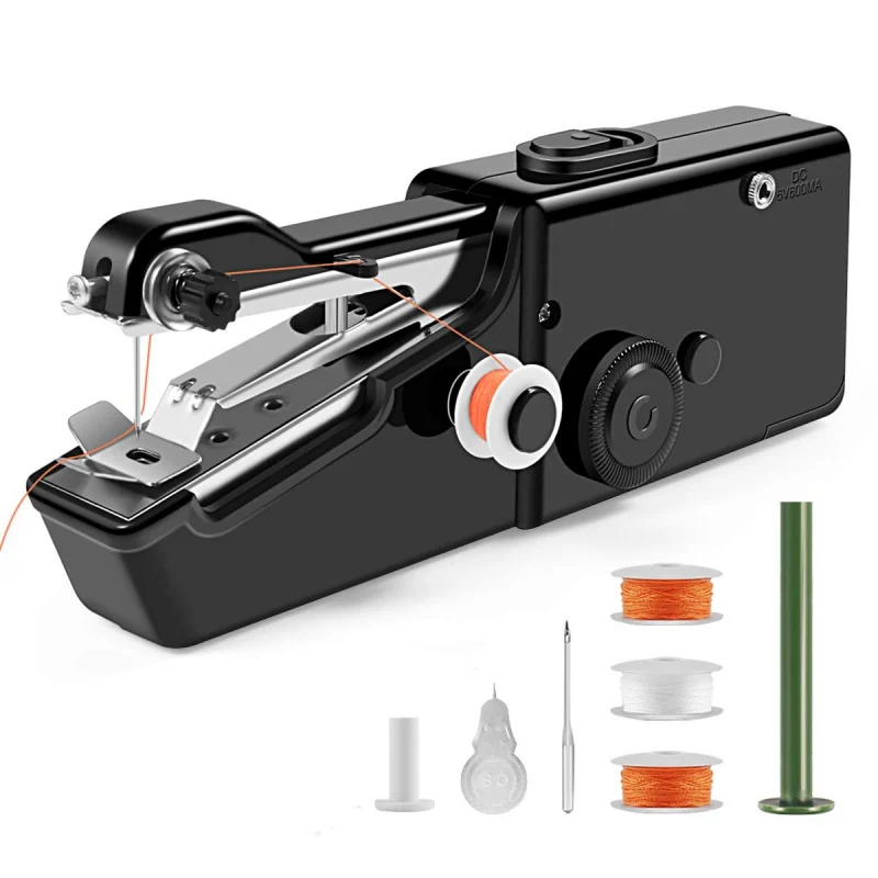 New Portable Mini Hand Sewing Machine Household Cordless Electric Stitch Needlework Set for Quick Repairs DIY Clothes Stitching