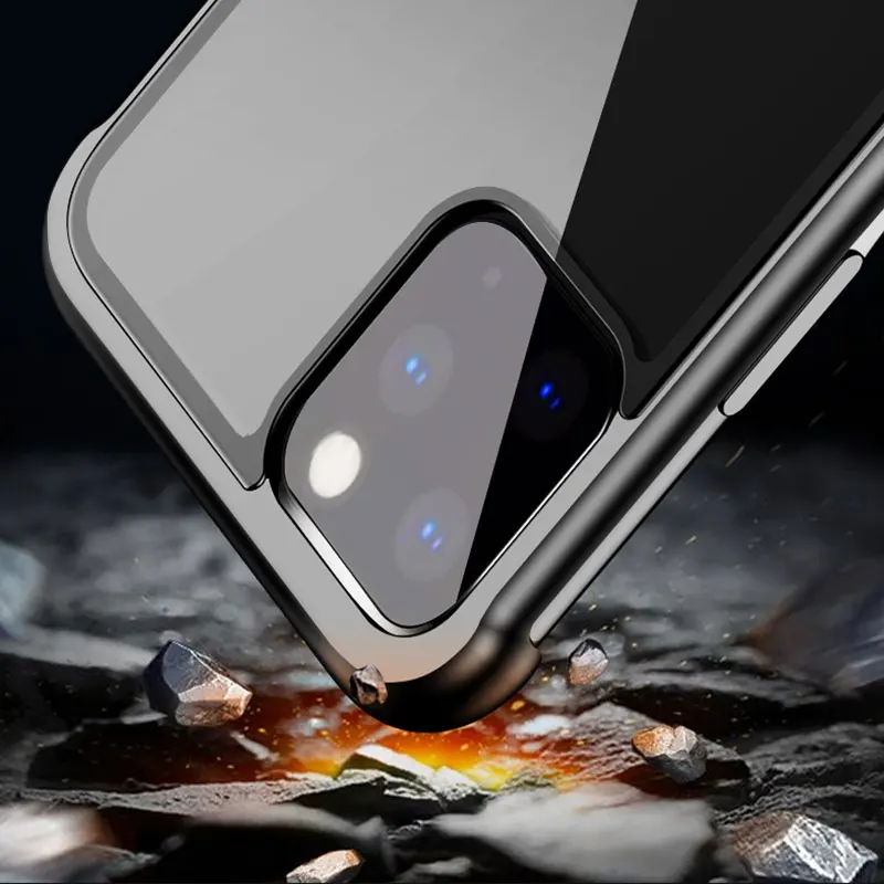 Откидная задняя крышка для iPhone 11/11 Pro/11 Pro Max чехол для телефона s 12H закаленное стекло металлический бампер противоударный чехол для телефона