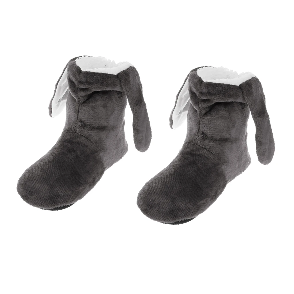 Womens Comfort Warm Bootie Slippers Fuzzy Ankle Fleece Lining Slip-on Plush House Shoes Anti-Slip Sole Shoe for Indoor 