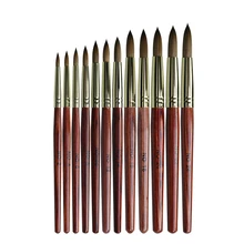 

12 Styles Pure Kolinsky Sable Acrylic Nail Brush UV Gel Carving Liquid Powder Crystal Pen DIY Nails Art Manicure Tool