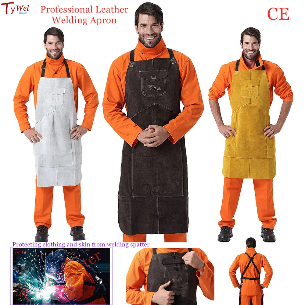 ProfessionalWeldingApronLeatherCowhideWelderProtectCloths