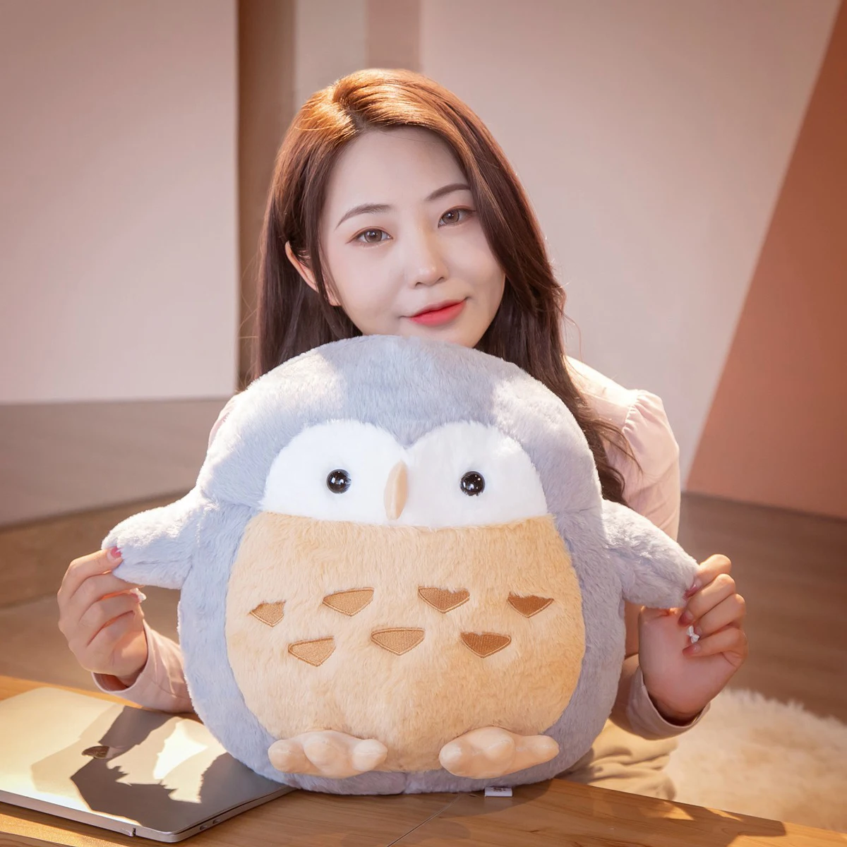 

38/45cm Lovely Owl Plush Pillow Cartoon Animal Dolls Stuffed Soft Nighthawk Plush Toys Cute Sofa Back Cushion for Kids Girls
