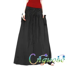 Весна лето большого размера плюс винтажные повседневные дизайнерские черные хлопковые льняные женские юбки женские трапециевидные плиссированные юбки
