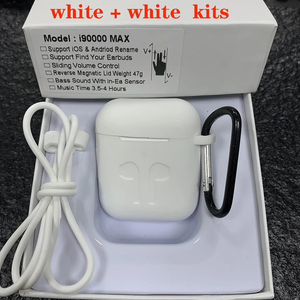 i90000MAX-White-Kits i90000 Max TWS Air 2 изменение имени расположение Bluetooth гарнитура в уши сенсор PKi90000Pro i1000 i2000 i9000X i5000 i9000TWS - Цвет: i90000MAX-White-Kits