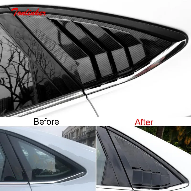 

Tonlinker Exterior Rear Window Triangle Cover Stickers for Volkswagen Jetta MK7 2019-20 Car styling 2 PCS ABS Cover sticker