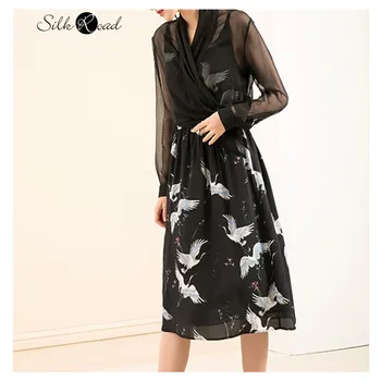 

Silviye Perspectivity thin silk shirt sun suit women's silk black all over cardigan coat new summer blusas mujer de moda 2020