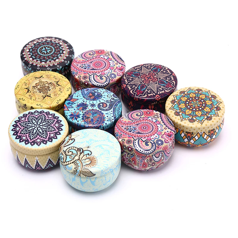 1Piece Retro Floral Tin Can Lovely Mini Gift Jewelry Tin Box Cookie Candy Tea Storage Box Candy Gift Case