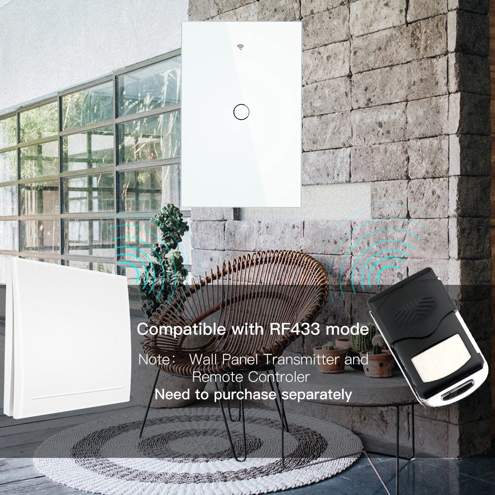  Smart Wall Light Switch Glass Panel RF433&Wi-Fi US Smart Life Tuya APP Remote Control Works With Al - 4000104021881