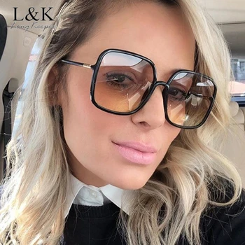 

2020 Oversized Square Sunglasses For Women Luxury Brand Gradient Sun Glasses Female Vintage Retro Men Black Shades Eyewear UV400