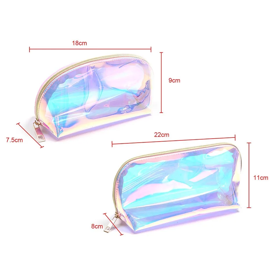 Женская Лазерная косметичка, водонепроницаемый чехол для макияжа, ПВХ прозрачный косметический Органайзер, сумка, Желейная сумка, косметичка, модная коробка для хранения