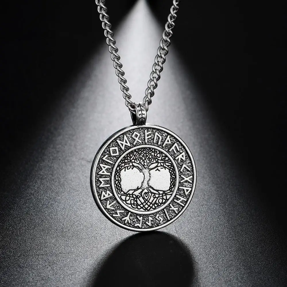 Fishhook Wicca норвежский викинг руны Дерево жизни печать Подвески талисман Античные