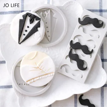 

JO LIFE Wedding Cake Decoration Tool Bride Bridegroom Fondant Beard Cake Mold Silicone Bakeware Anniversary Cookie Mould