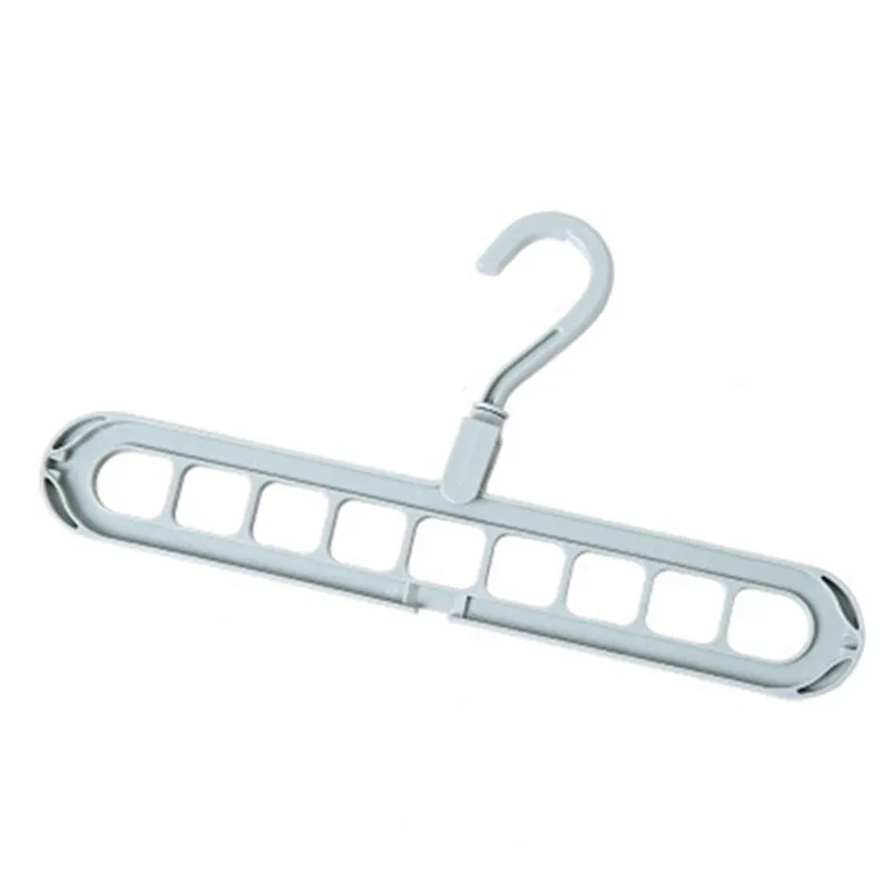 Clothes Hanger 9 Holes Hanger 360 Rotatable Hook Balcony Coat Hangers Plastic Wardrobe Storage Rack for Underwear Silk Scarf Tie - Цвет: Green
