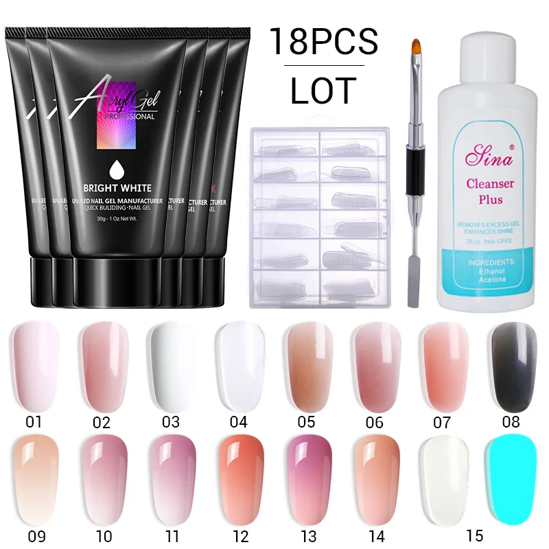 

Azure Beauty 18Pcs/Lot Extend Uv Gel Polish Temperature Chameleon Extension Led Gel Varnish Long Lasting Gel With Luminous Gel