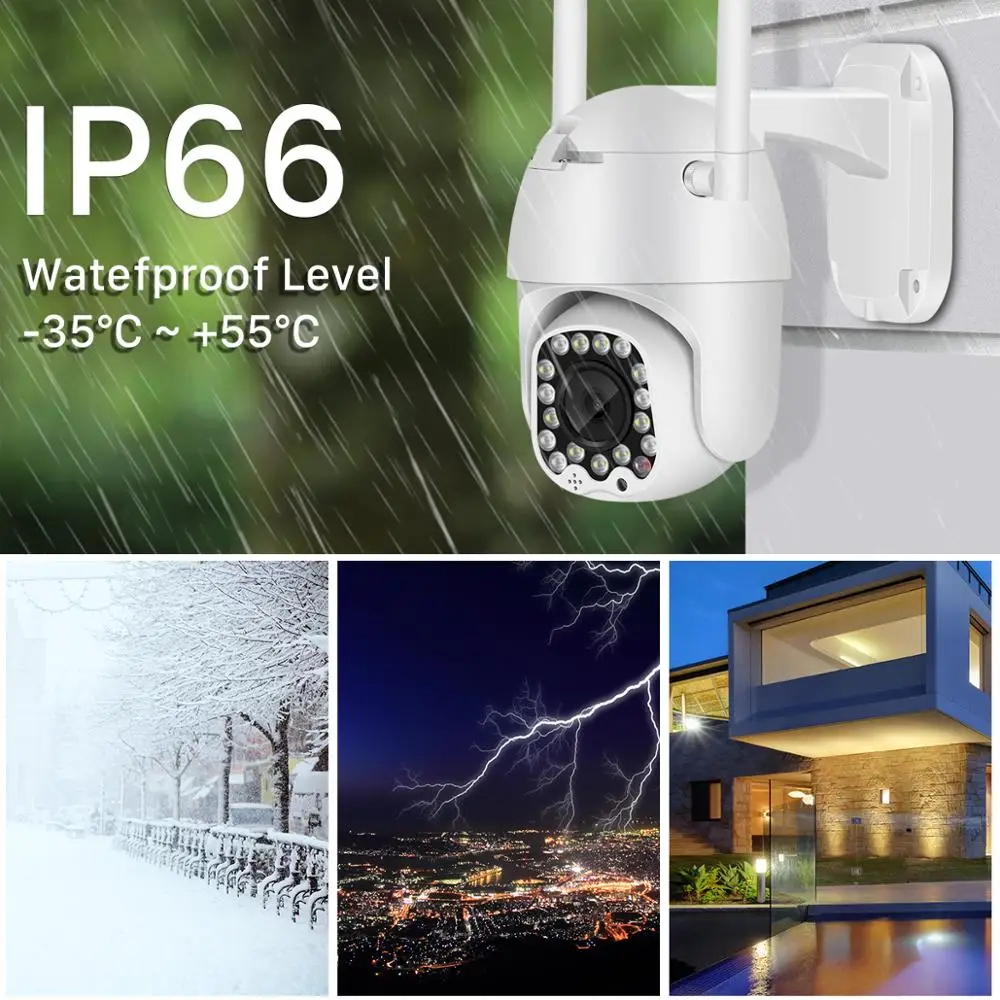 Открытый 2MP автоматическое отслеживание 1080P облако Wifi PTZ камера Домашняя безопасность ip-камера 4X цифровой зум скорость купольная камера с сиреной светильник