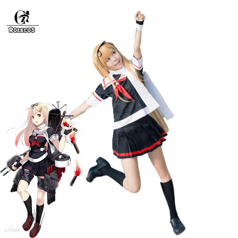 ROLECOS игра Kantai Коллекция Косплей Yuudachi костюм косплей Сексуальная Униформа юбка