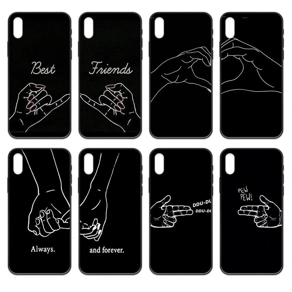 Girls Bff Best Friends Couples black Phone case cover hull For iphone 4 4s 5 5S SE 5C 6 6S 7 8 plus X XS XR 11 PRO MAX 2020 | Мобильные