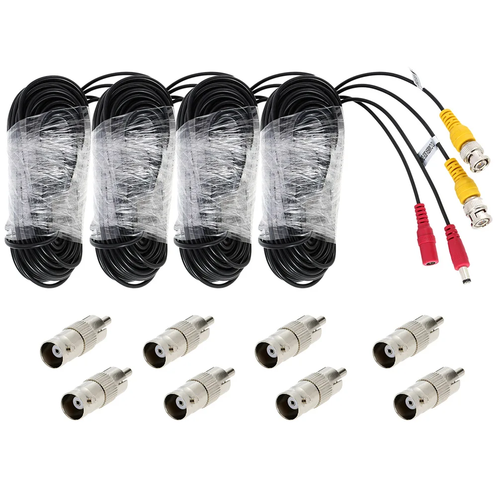 20m / 65ft BNC alimentación de vídeo Cable Siamés para cámara de vigilancia CCTV DVR Kit