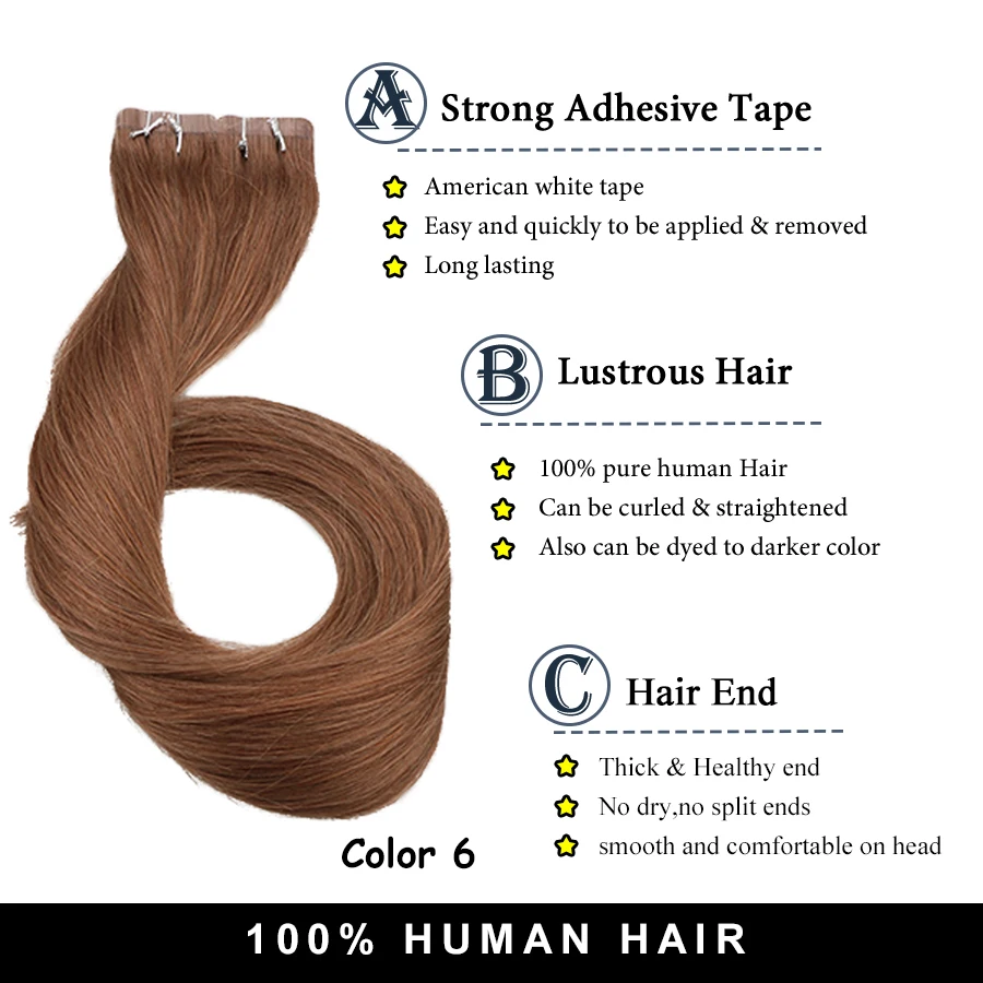 Sindra Human Hair Extensions Straight On Adhesive Invisible tape in human hair extensions PU Weft tape hair extensions (4)