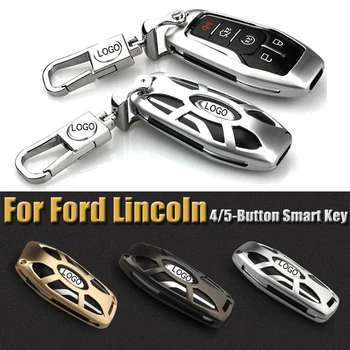 

New Gun Metal Alloy Metal Fob Cover Case For Ford Lincoln 4/5-Button Smart Key